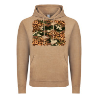 Vintage Coffee camouflage and leopard background Vintage Hoodie - Artiststas
