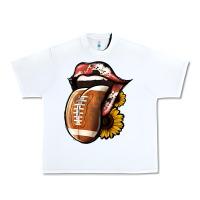 White Football Tongue Urban Heavy Tee - Jasminsmagicworld