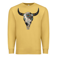 Antique Gold Cowhide Bull Skull Premium Sweatshirt - Jasminsmagicworld