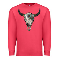 Cardinal Cowhide Bull Skull Premium Sweatshirt - Jasminsmagicworld