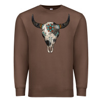 Chestnut Cowhide Bull Skull Premium Sweatshirt - Jasminsmagicworld