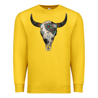 Lemon Cowhide Bull Skull Premium Sweatshirt - Jasminsmagicworld