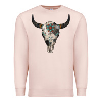 Pale Pink Cowhide Bull Skull Premium Sweatshirt - Jasminsmagicworld