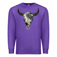 Purple Cowhide Bull Skull Premium Sweatshirt - Jasminsmagicworld