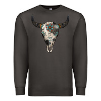 Smoke Cowhide Bull Skull Premium Sweatshirt - Jasminsmagicworld