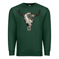 Sports Green Cowhide Bull Skull Premium Sweatshirt - Jasminsmagicworld