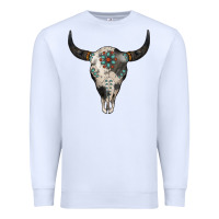 White Cowhide Bull Skull Premium Sweatshirt - Jasminsmagicworld