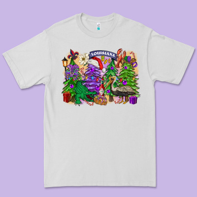 Christmas Louisiana Mardi Gras Trees Premium Tee Designed By Fadigitalartstudio
