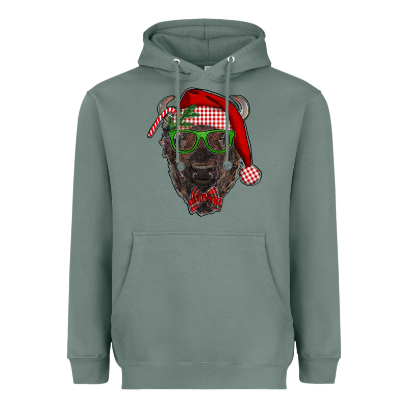 Christmas Bison Heavyweight Hoodie by RanaPortraitStore | Teevron
