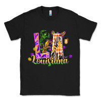 Black Louisiana LA Mardi Gras Classic Tee - FaDigitalArtStudio