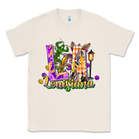 Natural Louisiana LA Mardi Gras Classic Tee - FaDigitalArtStudio