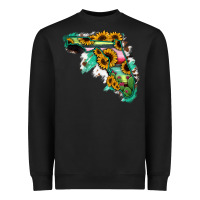 Black Florida Map Sunflower Cactus Serape Heavyweight Sweatshirt - RanaPortraitStore