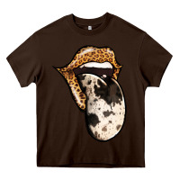 Chocolate Brown Western Leopard Cowhide Tongue Heavy Core Tee - Jasminsmagicworld