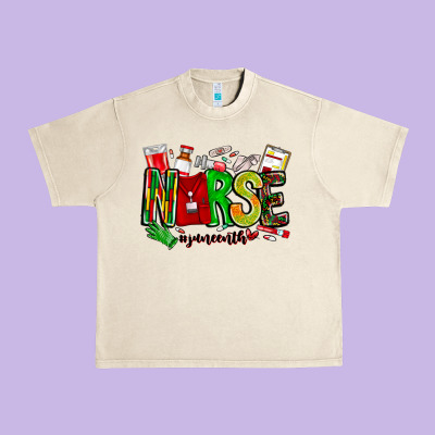 Nurse Juneenth Urban Heavy Tee Designed By Cowhidedigitalart