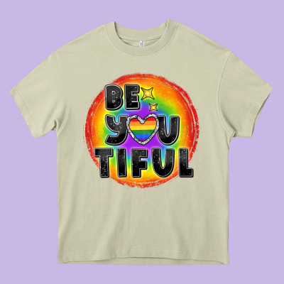 Be You Tiful Pride Heavy Core Tee Designed By Fadigitalartstudio