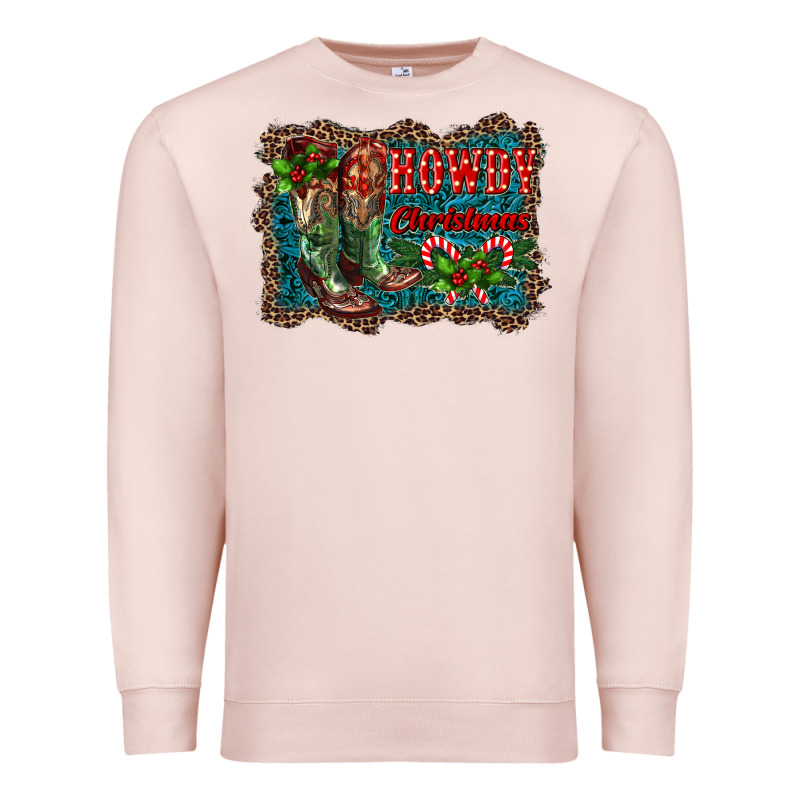 Howdy Christmas Boots Premium Sweatshirt by RanaPortraitStore | Teevron