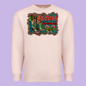 Howdy Christmas Boots Premium Sweatshirt Designed By Ranaportraitstore