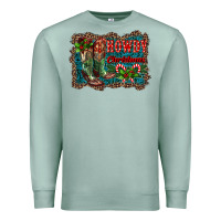 Seafoam howdy christmas boots Premium Sweatshirt - RanaPortraitStore