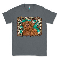 Charcoal Heather highland cow western background Classic Tee - RanaPortraitStore