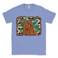 Colony Blue highland cow western background Classic Tee - RanaPortraitStore