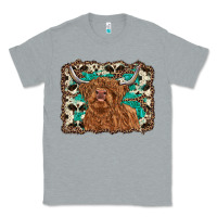 Heather Grey highland cow western background Classic Tee - RanaPortraitStore