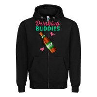 Black Drinking Buddies Zipper Hoodie - Jasminsmagicworld