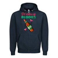 Navy Drinking Buddies Zipper Hoodie - Jasminsmagicworld