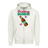 Oatmeal Heather Drinking Buddies Zipper Hoodie - Jasminsmagicworld