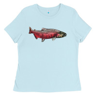 Baby Blue Chinook Salmon Fish Illustrations Ladies Tee - LillyAllenDesigns
