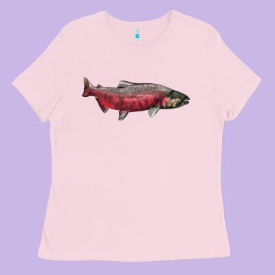 Chinook Salmon Fish Illustrations Ladies Tee Designed By Lillyallendesigns