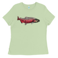 Matcha Chinook Salmon Fish Illustrations Ladies Tee - LillyAllenDesigns