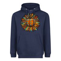 Navy pumpkin sunflower Heavyweight Hoodie - RanaPortraitStore