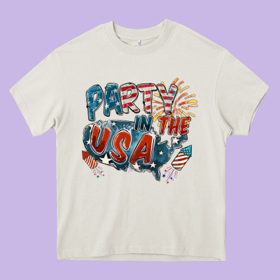Party In The Usa Heavy Core Tee Designed By Fadigitalartstudio