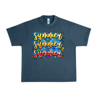 Midnight Navy Summer Summer Summer Urban Heavy Tee - CowhideDigitalArt