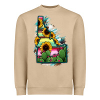 Mushroom Idaho Map Sunflower Cactus Serape Heavyweight Sweatshirt - RanaPortraitStore