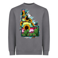 Storm Idaho Map Sunflower Cactus Serape Heavyweight Sweatshirt - RanaPortraitStore