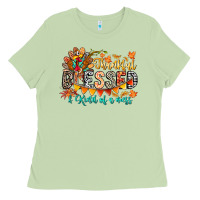 Matcha Thankful Blessed Kind Of Mess Ladies Tee - CowhideDigitalArt
