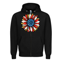 Black Patriotic Sunflower Zipper Hoodie - Jasminsmagicworld