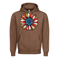 Chestnut Patriotic Sunflower Zipper Hoodie - Jasminsmagicworld