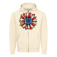 Sandshell Patriotic Sunflower Zipper Hoodie - Jasminsmagicworld