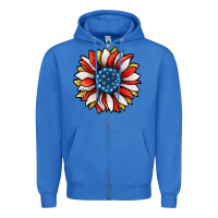 True Royal Patriotic Sunflower Zipper Hoodie - Jasminsmagicworld