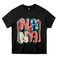 Black 4th of July nana with lightning bolt Heavy Core Tee - FaDigitalArtStudio