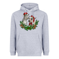 Heather Grey christmas baby goats Heavyweight Hoodie - RanaPortraitStore