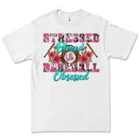 White stressed blessed & baseball obsessed Premium Tee - BundleAndBundleShop