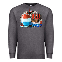Charcoal Heather Red White  Booze With Cowhide Background Premium Sweatshirt - Jasminsmagicworld