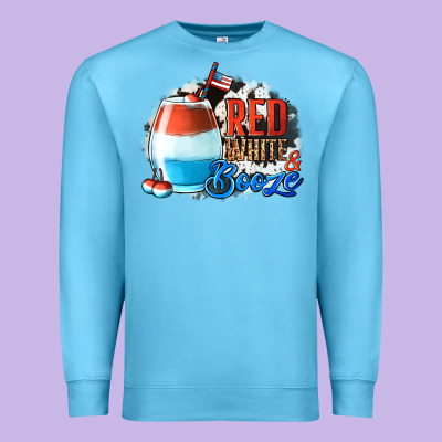Red White  Booze With Cowhide Background Premium Sweatshirt Designed By Jasminsmagicworld