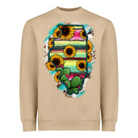 Mushroom Illinois Map Sunflower Cactus Serape Heavyweight Sweatshirt - RanaPortraitStore