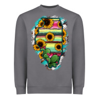 Storm Illinois Map Sunflower Cactus Serape Heavyweight Sweatshirt - RanaPortraitStore