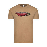 Vintage Coffee Chinook Salmon Fish Illustrations Vintage Tee - LillyAllenDesigns