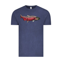 Vintage Denim Chinook Salmon Fish Illustrations Vintage Tee - LillyAllenDesigns